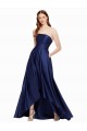 Cheap High Low Strapless Satin Bridesmaid Dress with Pockets Canada