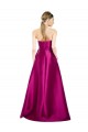 Cheap Sleeveless V-Neck Long Satin Bridesmaid Dress with Bow Waist Canada