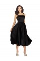 Cheap Short Square Neck Satin Bridesmaid Dress with Beading Canada
