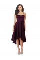 Cheap Elegant High Low Satin Bridesmaid Dress with Criss Cross Back Canada