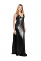 Cheap Full Length A-Line Sequin Bridesmaid Dress with Spaghetti Straps V-Neckline Canada