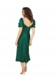 Cheap Ruched Sleeve Silky Satin Bridesmaid Dress Canada