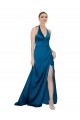 Cheap Halter Neck Silky Satin Bridesmaid Dress Canada