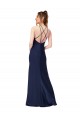 Cheap High Neck Satin Bridesmaid Dress with Strappy Back Canada