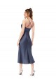 Cheap High Low Midi Silky Satin Cowl Neck Bridesmaid Dress Canada