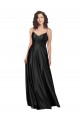 Cheap Full Length V-Neckline Silky Satin Bridesmaid Dress with Full Skirt Canada