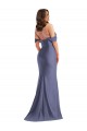 Cheap Off the Shoulder Corset Silky Satin Mermaid Bridesmaid Dress with Side Slit Canada