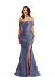 Cheap Off the Shoulder Corset Silky Satin Mermaid Bridesmaid Dress with Side Slit Canada