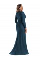 Cheap Long Sleeves Draped Wrap Silky Satin Mermaid Bridesmaid Dress with Front Slit Canada
