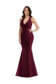 Cheap Plunge Neckline Cutout Low Back Silky Satin Mermaid Bridesmaid Dress Canada