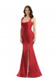Cheap Square Neck Silky Satin Mermaid Bridesmaid Dress with Side Slit Canada