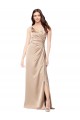 Cheap Silky Satin Bridesmaid Dress with Draped Surplice Bodice Canada