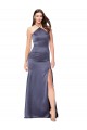 Cheap Fit and Flare Silky Satin Bridesmaid Dress Canada