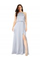 Cheap Halter Neck Silky Satin Bridesmaid Dress with Strappy Back Canada
