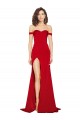 Cheap Off the Shoulder Sweetheart Bustier Style Silky Satin Bridesmaid Dress with Side Split Canada
