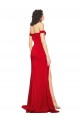 Cheap Off the Shoulder Sweetheart Bustier Style Silky Satin Bridesmaid Dress with Side Split Canada