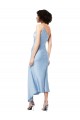 Cheap Midi Length Short Silky Satin Bridesmaid Dress with Asymmetric Neckline and High Side Split Canada
