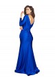 Cheap Deep V-Neck Long Sleeves Silky Satin Bridesmaid Dress Canada
