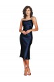 Cheap Cocktail Length Sleeveless Spaghetti Straps Cowl Neckline Silky Satin Bridesmaid Dress Canada