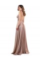 Cheap Long A-Line Plunge V-Neckline Spandex Bridesmaid Dress with Slit Canada