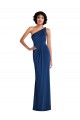 Cheap Grecian Inspired One Shoulder Twist Draped Maxi Spandex Bridesmaid Dress Canada
