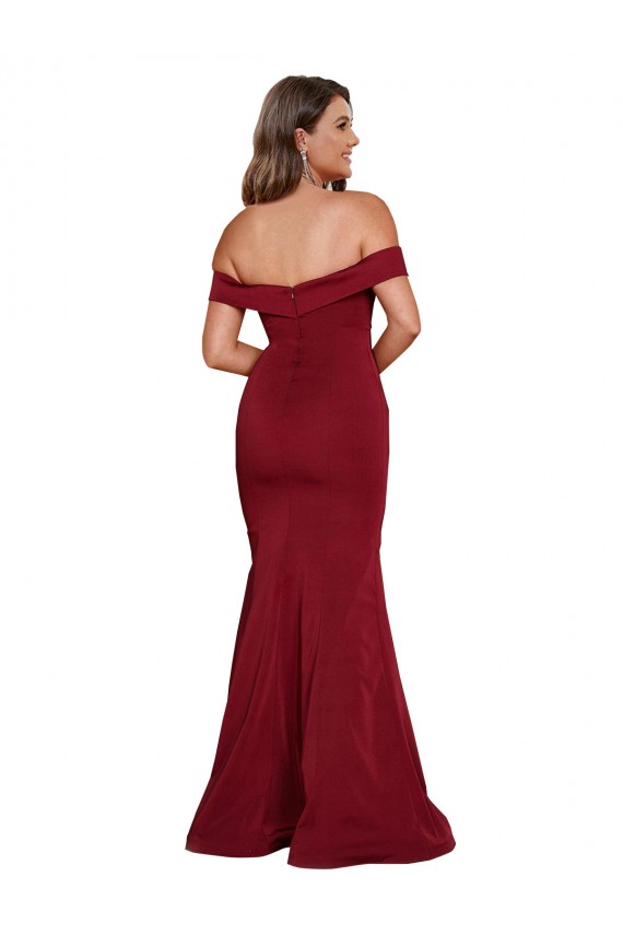 Cheap Off Shoulder Sleeves Sweetheart Neckline Long Spandex Bridesmaid Dress Canada