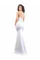 Cheap Fishtail Shape Spaghetti Straps Open Back Crepe Bridesmaid Dress with Ruffles Canada