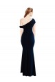 Cheap Draped Off the Shoulder Fitted Crepe Bridesmaid Dress Canada