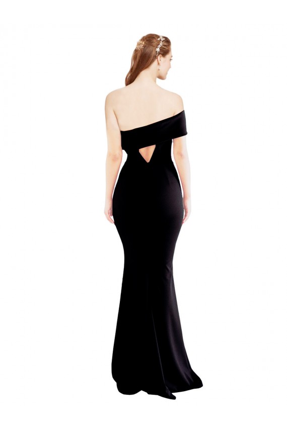 Cheap Asymmetrical Draped Off the Shoulder Banded Crepe Bridesmaid Dress Canada