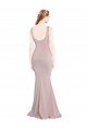 Cheap Sleeveless Scoop Neck Fully Lined Crepe Bridesmaid Dress Canada