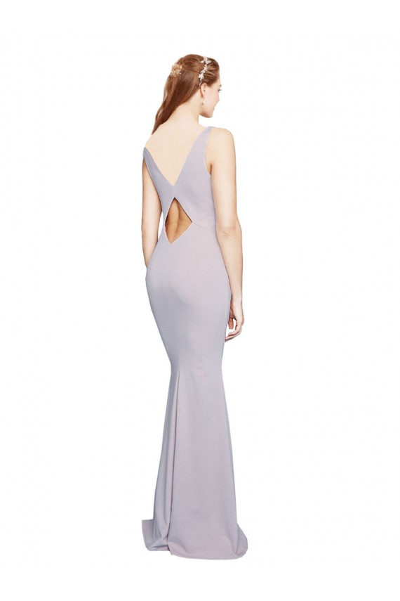 Cheap Cut-Out Back V-Neckline Mermaid Crepe Bridesmaid Dress Keyhole Back Canada