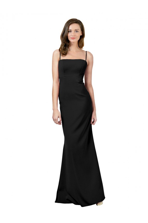 Cheap Fit and Flare Slim Crepe Bridesmaid Dress with Cutout Back Canada