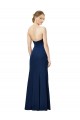 Cheap Strapless Fit and Flare Long Crepe Bridesmaid Dress with Knot and Slit Canada