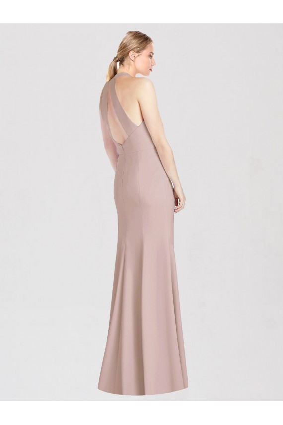 Cheap High Neck Cutout Halter Trumpet Bridesmaid Dress Canada