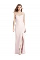 Cheap Strapless Crepe Trumpet Bridesmaid Dress with Front Slit Canada