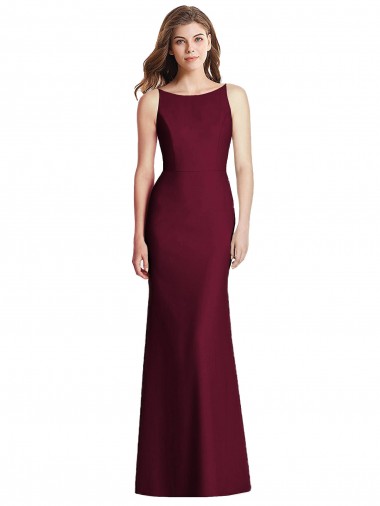 Cheap Open Cowl Back Bateau Neck Trumpet Bridesmaid Dress Canada
