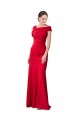 Cheap Sleeveless Ruched Crepe Mermaid Bridesmaid Dress with Off The Shoulder Detail Canada