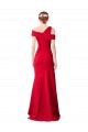 Cheap Sleeveless Ruched Crepe Mermaid Bridesmaid Dress with Off The Shoulder Detail Canada
