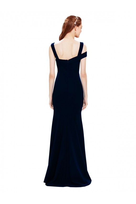 Cheap Sleeveless Crepe Mermaid Bridesmaid Dress with Side Slit Canada