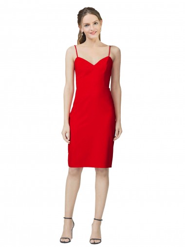 Cheap Sleeveless Sheath Sweetheart Neckline Crepe Bridesmaid Dress Canada