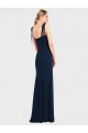 Cheap Flat Tie Shoulder Crepe Trumpet Bridesmaid Dress with Front Slit Canada