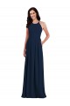 Cheap Criss Cross Back Crepe Halter Bridesmaid Dress with Pockets Canada