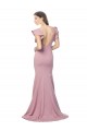 Cheap Flutter Sleeves Low V-Back High Round Neck Crepe Bridesmaid Dress Canada