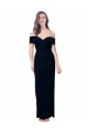 Cheap Off the Shoulder Long Full Length Crepe Bridesmaid Dress with Side Split Canada