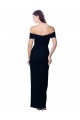 Cheap Off the Shoulder Long Full Length Crepe Bridesmaid Dress with Side Split Canada