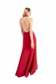 Cheap Sleek Fit and Flare High Neck Halter Stretch Crepe Bridesmaid Dress with Open Back Canada