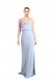 Cheap Feminine Cowl Neck Slim Floor Length Stretch Crepe Bridesmaid Dress Canada