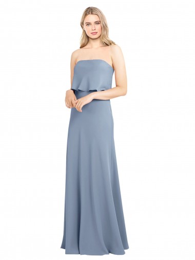 Cheap High Neck Sheath Sleeveless Stretch Crepe Bridesmaid Dress Canada