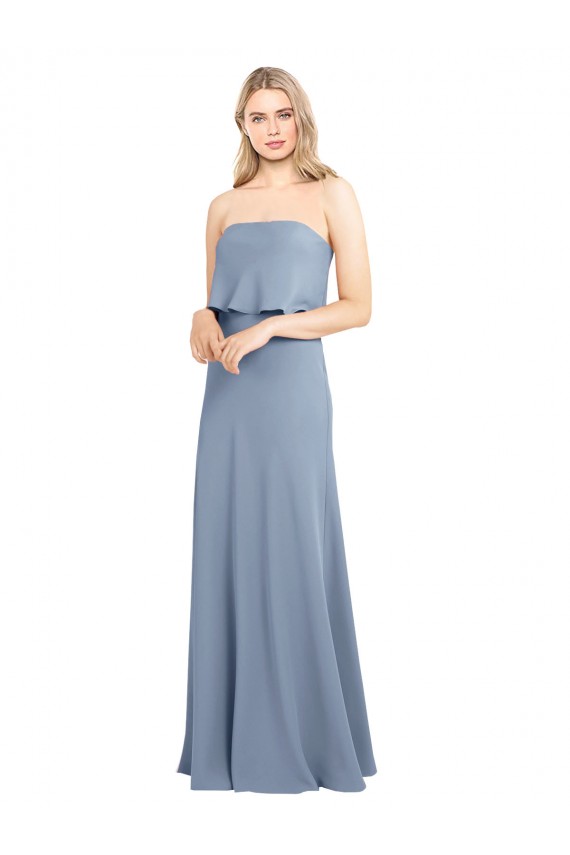 Cheap High Neck Sheath Sleeveless Stretch Crepe Bridesmaid Dress Canada