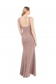 Cheap Square Neck Fit and Flare Long Stretch Crepe Bridesmaid Dress with Side Slit Canada
